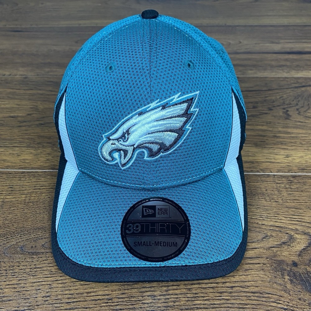 New Era Philadelphia Eagles S/M Stretch Fit Hat Teal Sideline Cap NFL 39THIRTY